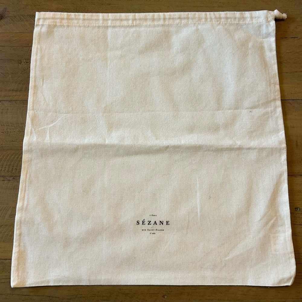 Sezane 100% cotton drawstring bag, Cream, New - Picture 3 of 5